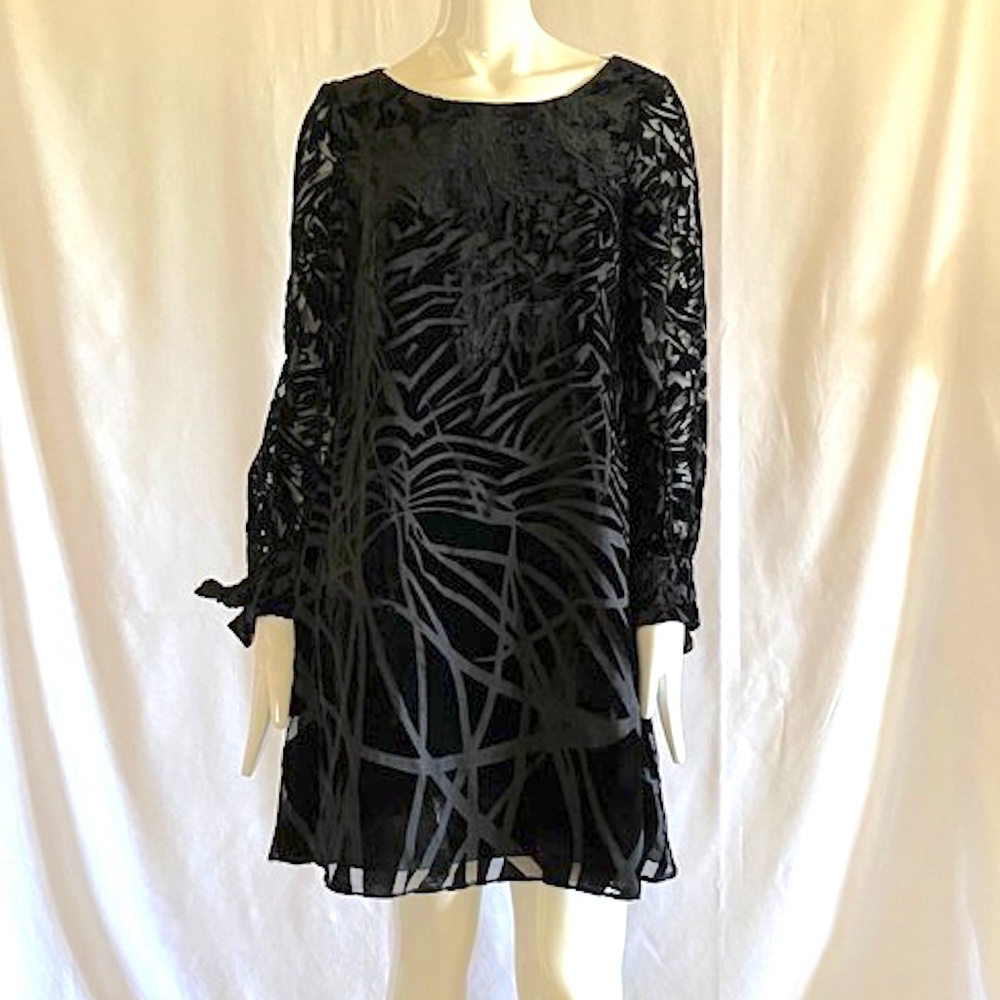 *NEW BLACK  SHEER VELVET  DRESS
